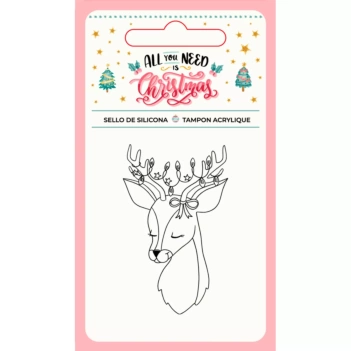 Craftelier All You Need Is Christmas Siliconen Stempel Rendier met Slinger