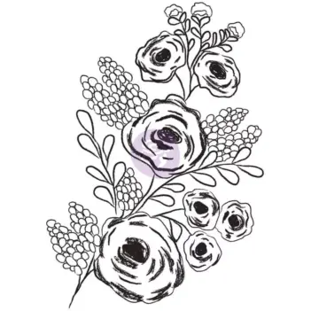 Prima Rosy Posey Rubber Stamp