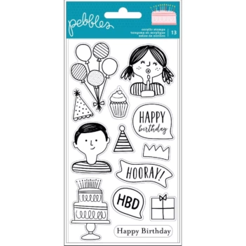 SUPER OFFRE **40%** Timbres transparents Happy Cake Day Pebbles
