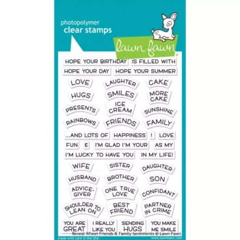Sellos transparentes Reveal Wheel: Friends Family Sentiments Lawn Fawn