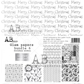 Kit de Scrapbooking Glam Christmas Plata AB Studio 30x30cm