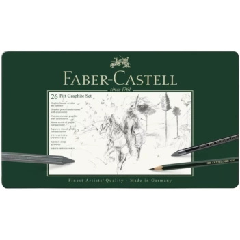 Caixa de metal 26 peças Pitt GraphiteFaber Castell set

