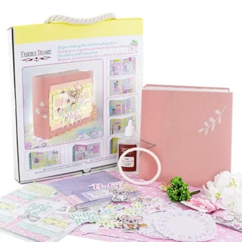 Kit Álbum de Scrapbooking de Bebé Puffy Fluffy Girl Fabrika Decoru