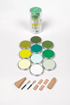 Set van 10 Greens PanPastel geconcentreerde pastelkleuren 9ml