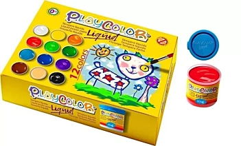 Playcolor Basic Set 12 Flüssige Tempera Farbe   40ml