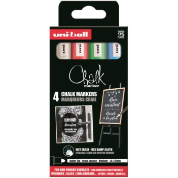 Set 4 Rotuladores blancos PWE5M Uni Chalk Posca