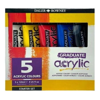 Daler-Rowney Graduate Set mit 5 Acryltuben 120ml
