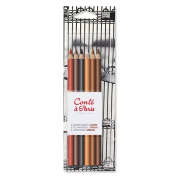 6 outline ballpens Conté
