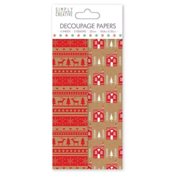 Simply Creative Set of 4 sheets of decoupage paper - Nordic