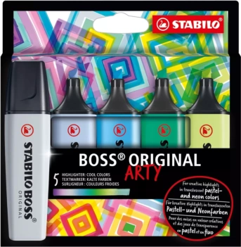 Lot de 5 surligneurs Boss Original Arty Cold Colors Stabilo