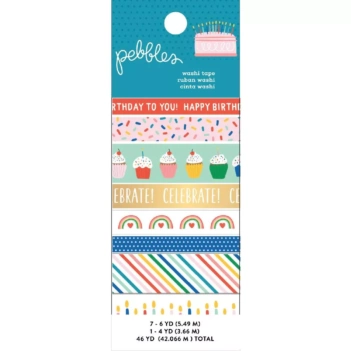 SUPER OFFER **40%** Set of 8 Happy Cake Day Pebbles washi tapes