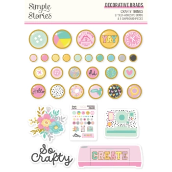 Simple Stories Crafty Things Set Zelfklevende Brads en Tags 