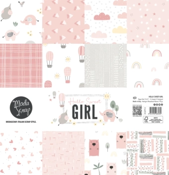 Hello Sweet Girl ModaScrap Scrapbooking-Set 30x30cm