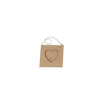 Marco mini corazón de papel maché para colgar Décopatch