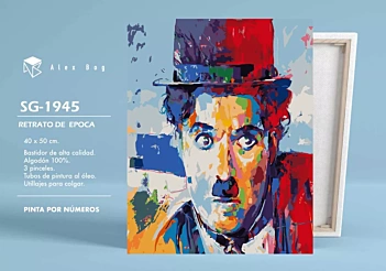 Zestaw do malowania po numerach Charles Chaplin Alex Bog 40x50cm