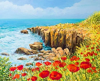 Kit Pintar Por Números Flores del Mar Alex Bog 40x50cm