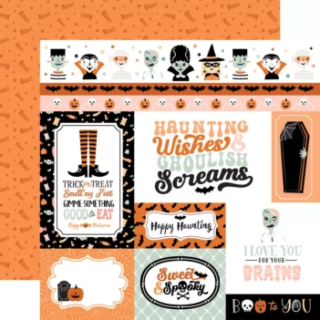 Papel Boo Pumpkins Spooktacular Halloween Echo Park 30x30cm
