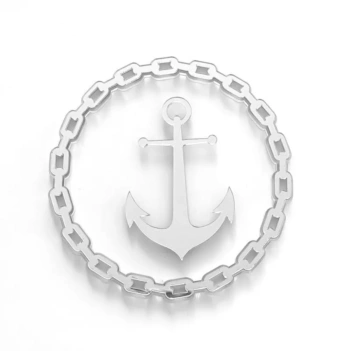 Shaker Cadena con Ancla Metacrilato Espejo Plata Kora Projects