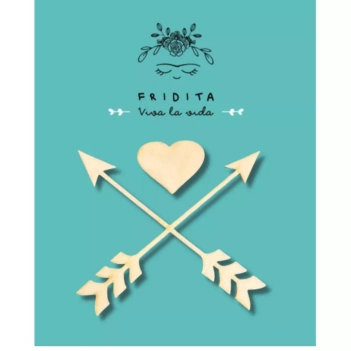 Houten silhouetpijlen Ik vind je leuk! fridita 10cm