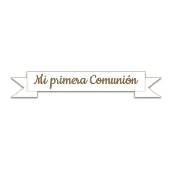 Large silhouette My first communion banner of Dayka lacquered board
