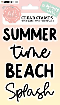Set Transparante Postzegels Woorden Sweet Stories Summer Studio Light