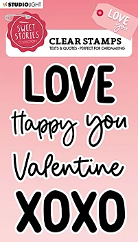 Kit de Carimbos Transparentes Frases Sweet Stories Love Studio Light