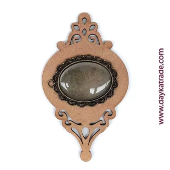Silueta de madera Mini Bola de Navidad con Camafeo ovalado Dayka