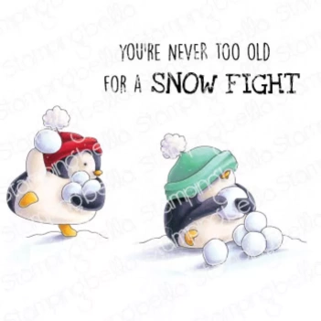 Sello de caucho Snowfight Penguins Stamping Bella