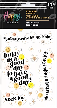 Set Stickers Smiley Face Happy Planner