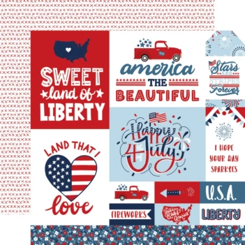 Papel Life And Liberty Stars And Stripes Forever Echo Park 30x30cm