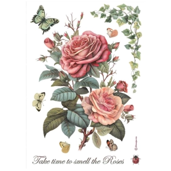 Rice Paper Large Roses Best Sellers Stamperia 21x30cm