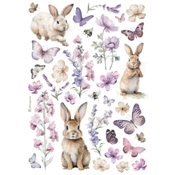 Papel de arroz Conejos y Mariposas Best Sellers Stamperia 21x30cm