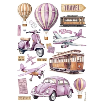 Papel de arroz Transportes Best Sellers Stamperia 21x30cm