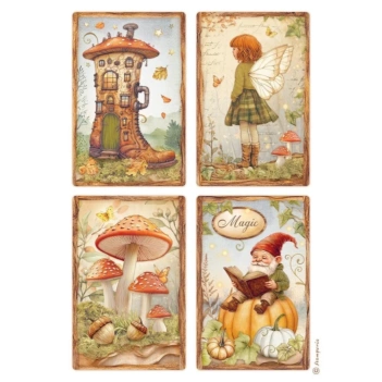 Stamperia Whispering Woods Rijstpapier Kaarten  21x30cm