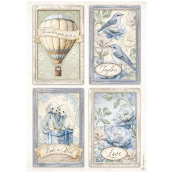 Stamperia Timeless Rice Paper 4 Cards 21x30cm