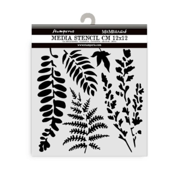 Stampo di Stencil Stamperia Foglie 12x12cm