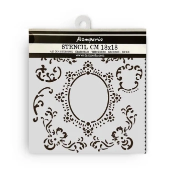 Plantilla de stencil Filigrana House of Roses Stamperia 18x18cm