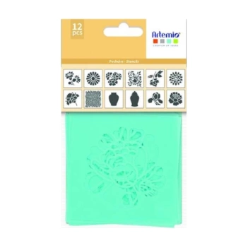 Kit de 12 Moldes de Stencils Bleu Artemio