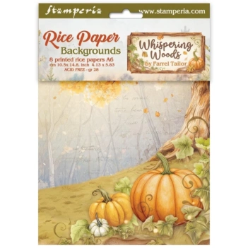 Set 8 Carte di Riso Whispering Woods Stamperia 10x15cm
