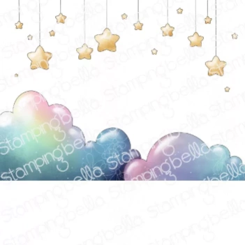 Sello de Caucho Stars And Clouds Backdrop Stamping Bella