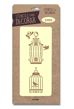 Stencil template Bird cages 12,5x25cm