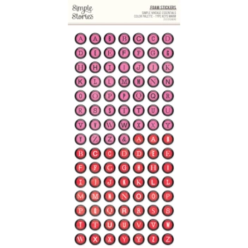 SUPER OFERTA **40%** Naklejki piankowe Ciepłe litery SV Essentials Paleta kolorów Simple Stories