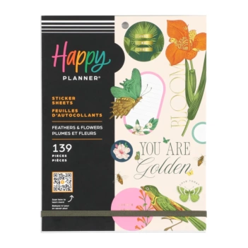 REACONDICIONADO **20%** Super Pack Stickers Feathers & Flowers Big Happy Planner