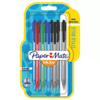 Set de 8 Bolígrafos Retráctiles Inkjoy 100 RT Paper Mate