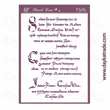 Modelo de Estêncil de Texto Antigo 21x30cm Dayka T-3385