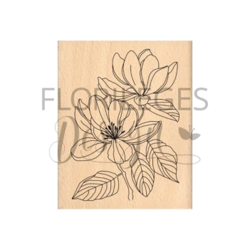 Florilèges Design Farandole Holzstempel Zwei Blumen