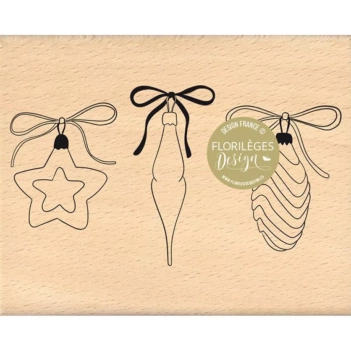 Holzstempel Weihnachtskugeln Verzauberung Florilèges Design
