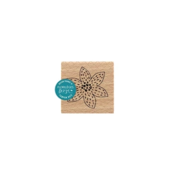 Houten stempel Wit geborduurd bloem Florilèges Design