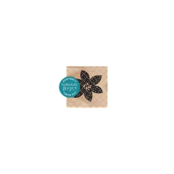 Houten stempel Zwart geborduurde bloem Florilèges Design