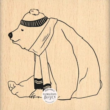 Houten stempel Een beer in de winter Histoires d'Hiver Florilèges Design